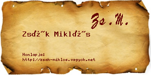 Zsák Miklós névjegykártya