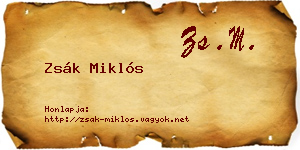 Zsák Miklós névjegykártya